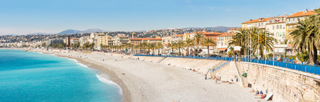 Nice Cote d'Azur Riviera France with mediterranean beach sea  Panoramaの写真素材