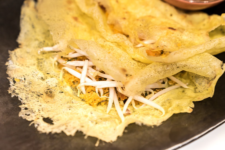 Vietnamese stuffed crispy omelette food and snackの写真素材