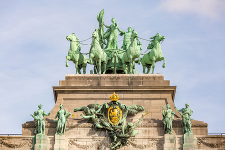 Brussels Triumphal Arch Mounument in Belgiumの写真素材