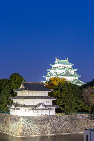 Nagoya Castle, Japan at sunsetのeditorial素材
