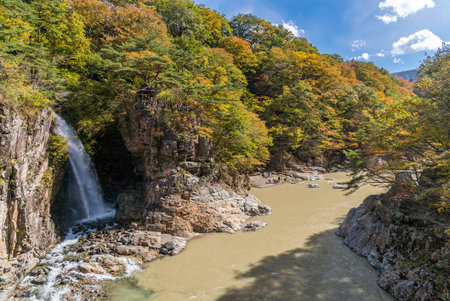 Rainbow waterfall at Ryuyo Gorge Nikko Tochigi Japan