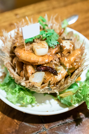 fried Shrimp with Tamarind sauceの写真素材
