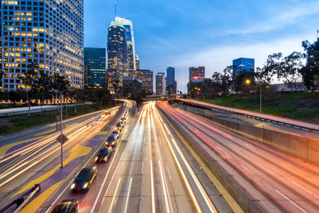 Los Angeles Downtown Sunset, LA California, USA