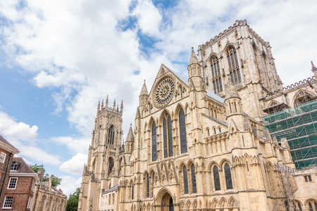 York minster Cathedral with cloudy blue sky, York, England UK.の写真素材
