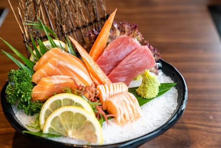 Vareity of Sashimi set, gourmet japanese freshness cuisineの写真素材