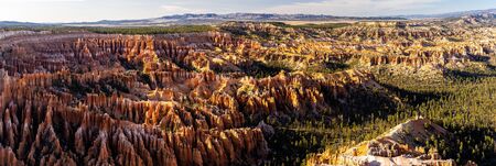 Panorama Landscape Hoodoos in Bryce Canyon National Park viewpoint in Utah United States. USA American National Park Landscape travel destinations and tourism concept. Web Banner crop.の写真素材