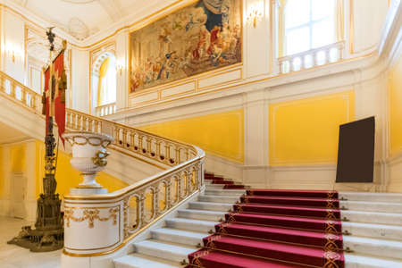 Architecture of corridor hall of Parliament building in Copenhagen Denmark. Landmark architecture and toyrism concept.のeditorial素材