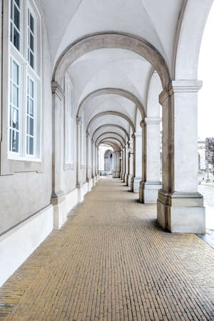 Architecture of corridor hall of Parliament building in Copenhagen Denmark. Landmark architecture and toyrism concept.のeditorial素材