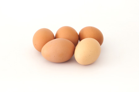 Eggs on a white background.の写真素材