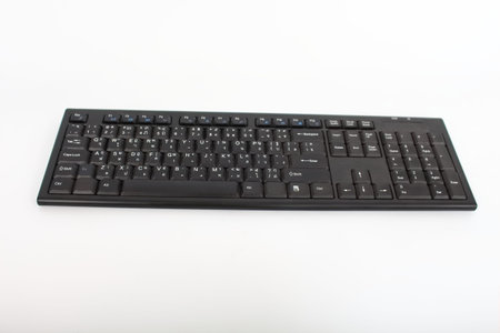 Wireless Keyboard black on a white background.
