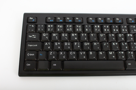 Wireless Keyboard black on a white background.の写真素材