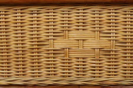 Machine woven wicker with a beautiful pattern.の写真素材