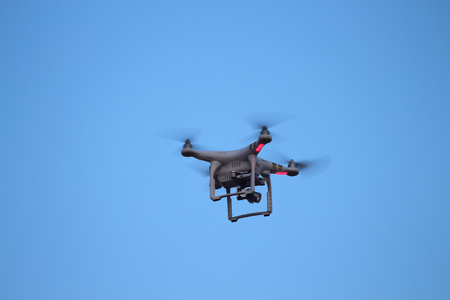 Drones were flying to high-angle shooting.の写真素材