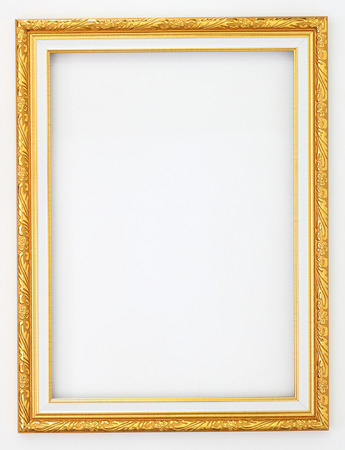 Frame gold on a white background.の写真素材