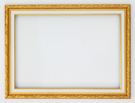 Frame gold on a white background.の写真素材