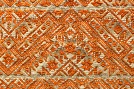 Thailand's patterned silk looked as delicate and beautiful.の写真素材