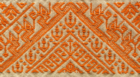 Thailand's patterned silk looked as delicate and beautiful.の写真素材