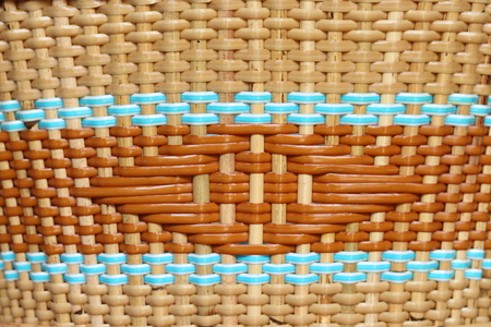 Machine woven wicker with a beautiful pattern.の写真素材