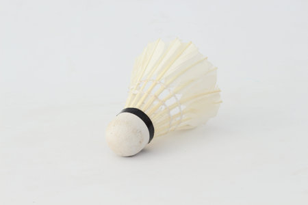 Badminton ball on a white background.の写真素材