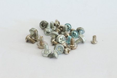 Screws used to mount devices on a computer.の写真素材