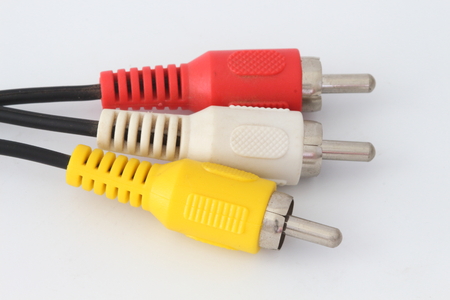 AV cable on white background.の写真素材