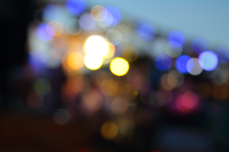Bokeh from the lights at night and blurryの写真素材