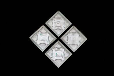 Glass wall house on black background.