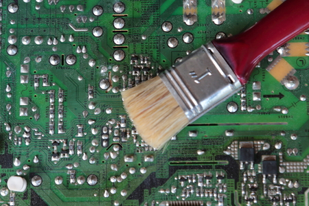 TV circuit boards and converters clean.の写真素材