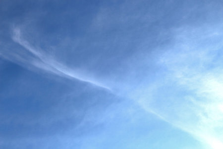 Blue skies and white clouds are beautifully patterned.の写真素材