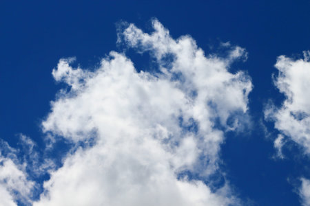 Blue skies and white clouds are beautifully patterned.の写真素材
