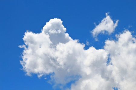 Blue skies and white clouds are beautifully patterned.の写真素材