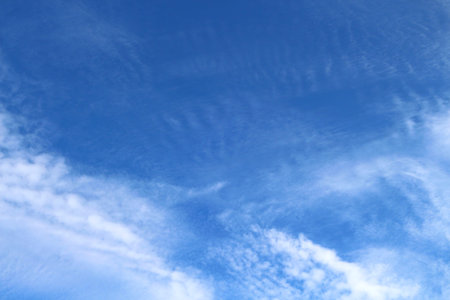 Blue skies and white clouds are beautifully patterned.の写真素材