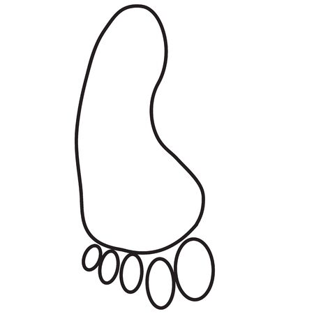contour of one foot, isolated object on a white background, vector illustrationのイラスト素材