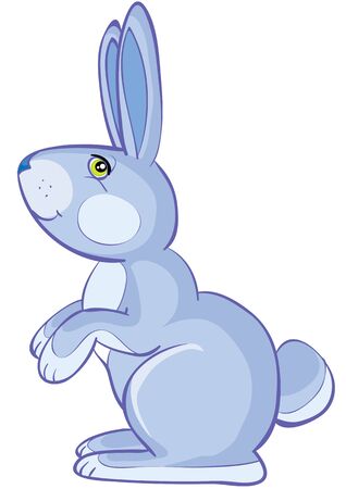 blue rabbit, isolated object on a white background, vector illustration, epsのイラスト素材