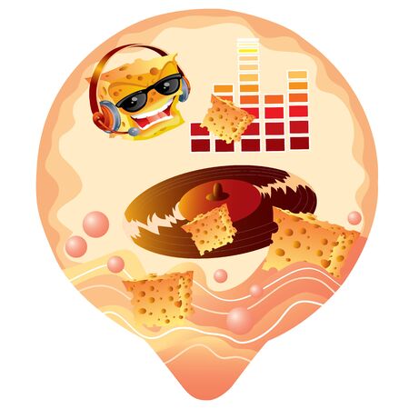 illustration with cracker character and music, vector illustration, epsのイラスト素材