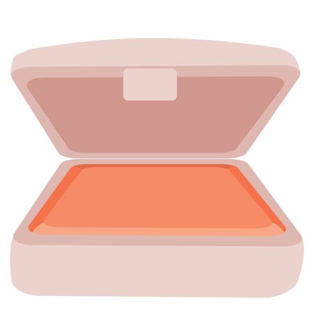 blush, cosmetics, flat, isolated object on a white background, vector illustration,のイラスト素材