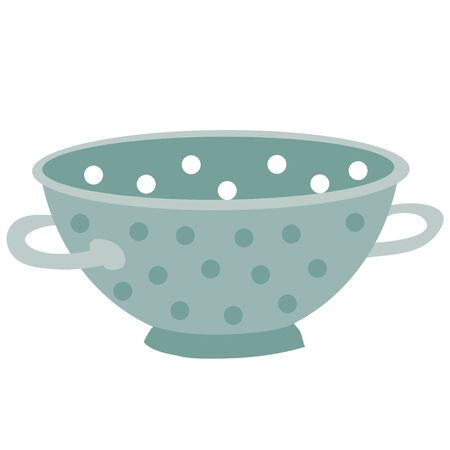 cute colander, flat, isolated object on a white background, vector illustration,のイラスト素材