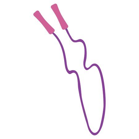violet rope, toy, sports equipment, flat, isolated object on a white background, vector illustration,のイラスト素材
