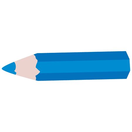 blue pencil for drawing or writing, flat, isolated object on a white background, vector illustration, epsのイラスト素材