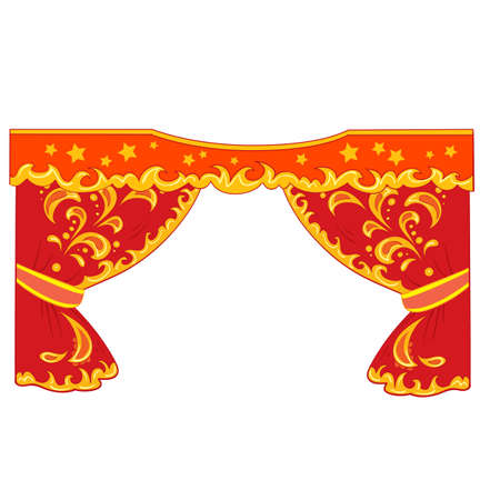 expensive concert partiers for stage in red and gold colors, isolated object on white background, vector illustration, epsのイラスト素材