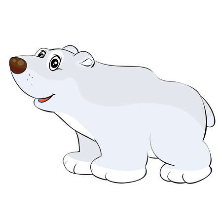 cute polar bear, toy, cartoon illustration, postcard, isolated object on white background, vector illustration, epsのイラスト素材