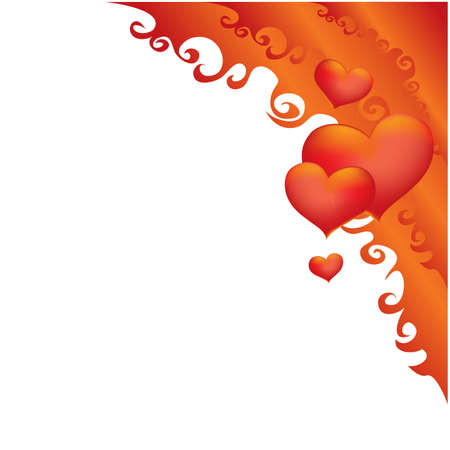 red hearts, decoration for postcard, valentine's day, isolated object on white background, vector illustration, epsのイラスト素材