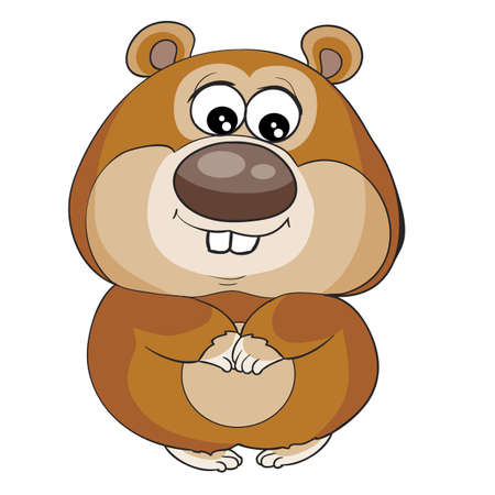 cute brown hamster character, cartoon illustration, isolated object on white background, vector, epsのイラスト素材