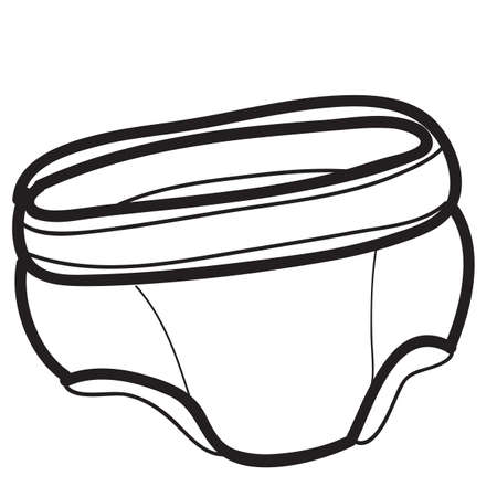 sketch of baby diaper, coloring book, isolated object on white background, vector illustration, epsのイラスト素材