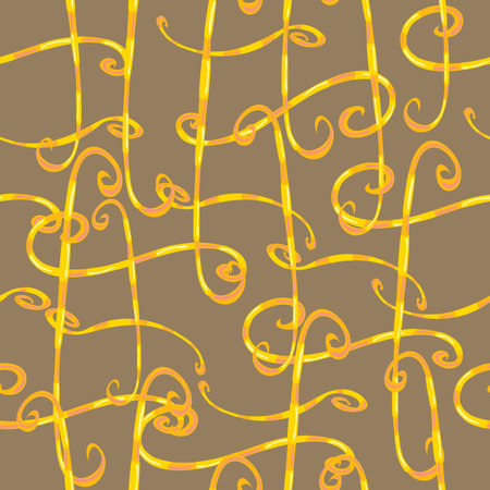 pattern, abstract decor in yellow and brown colors, vector illustration, epsのイラスト素材