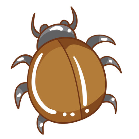 brown beetle with black paws, cartoon illustration, isolated object on white background, vector, epsのイラスト素材