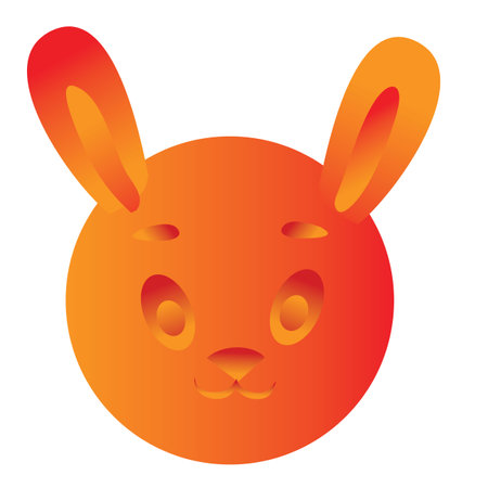 orange head of a hare molded from plasticine, cartoon illustration, isolated object on a white background, vector, epsのイラスト素材