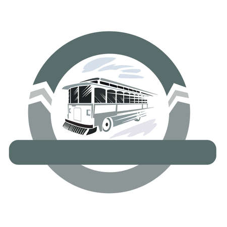 bus in graphic style, gray color, isolated object on a white background, vector illustration, epsのイラスト素材