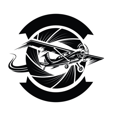 black color airplane , isolated object on white background, vector illustration, epsのイラスト素材