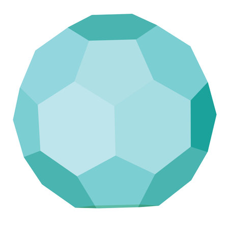 3D polygon in turquoise color, isolated object on white background, vector illustration, mathematical figure, epsのイラスト素材